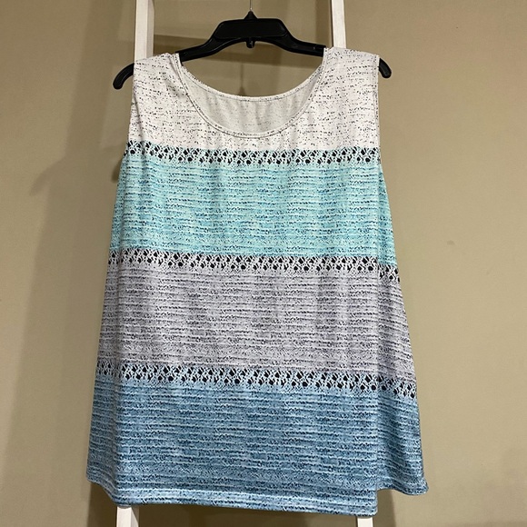 SHEIN Tops - Striped Sleeveless Top in Blue and White SHEIN size 3XL